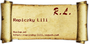 Repiczky Lili névjegykártya